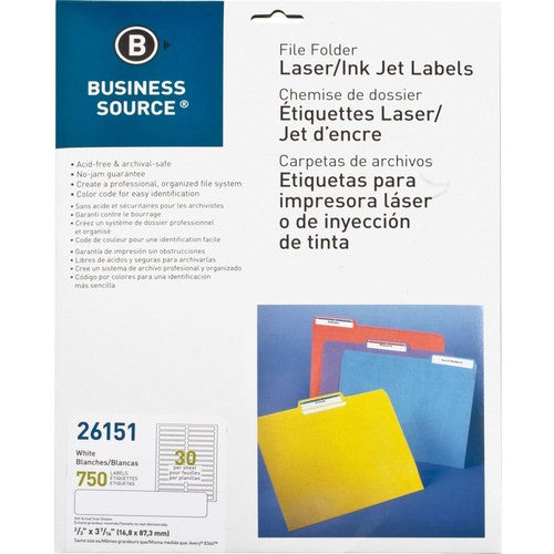 Business Source Laser/Inkjet Permanent File Folder Labels - 26151