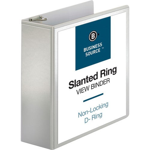 Business Source Basic D-Ring White View Binders - 28444