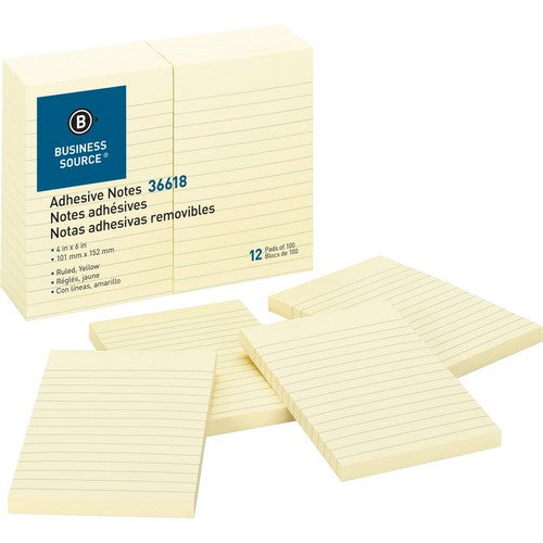 Business Source Ruled Adhesive Notes - 36618