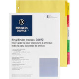 Business Source Insertable Tab Ring Binder Indexes - 36692
