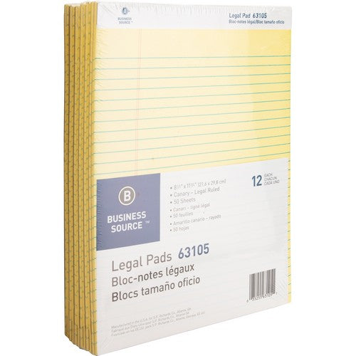 Business Source Micro-Perforated Legal Ruled Pads - 63105