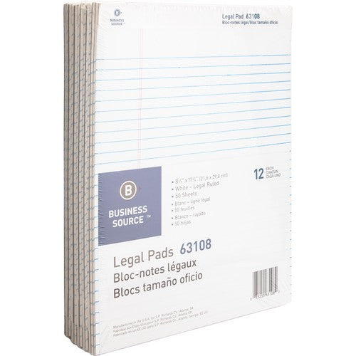 Business Source Micro-Perforated Legal Ruled Pads - 63108