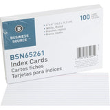 Business Source Ruled White Index Cards - 65261