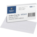 Business Source Ruled White Index Cards - 65263