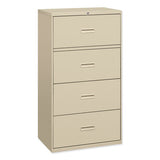 HON 400 Series Lateral File, 4 Legal/Letter-Size File Drawers, Putty, 36" x 18" x 52.5"