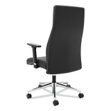 HON Define Executive High-Back Leather Chair, Supports 250 lb, 17" to 21" Seat Height, Black Seat/Back, Polished Chrome Base