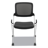 HON VL304 Mesh Back Nesting Chair, Supports Up to 250 lb, Black Seat/Back, Silver Base