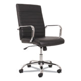 Sadie 5-Eleven Mid-Back Executive Chair, Supports Up to 250 lb, 17.1" to 20" Seat Height, Black Seat/Back, Chrome Base