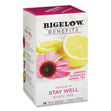 Bigelow Benefits Lemon and Echinacea Herbal Tea Bags, 0.6 oz Tea Bag, 18/Box