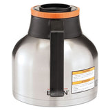 BUNN 1.9 Liter Thermal Carafe, Stainless Steel/ Black and Orange (Decaf)