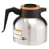 BUNN 1.9 Liter Thermal Carafe, Stainless Steel/ Black and Orange (Decaf)