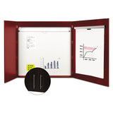 MasterVision Conference Cabinet, Porcelain Magnetic, Dry Erase, 48 x 48, Cherry