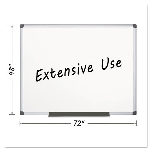 MasterVision Porcelain Value Dry Erase Board, 48 x 72, White, Aluminum Frame