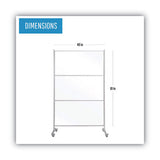 MasterVision Protector Series Mobile Glass Panel Divider, 49 x 22 x 81, Clear/Aluminum