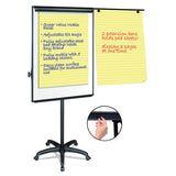 MasterVision Silver Easy Clean Dry Erase Mobile Presentation Easel, 44" to 75-1/4" High