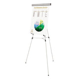 MasterVision Telescoping Tripod Display Easel, Adjusts 38" to 69" High, Metal, Silver
