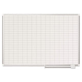 MasterVision Grid Planning Board, 1 x 2 Grid, 48 x 36, White/Silver