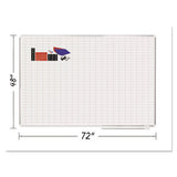 MasterVision Grid Planning Board w/ Accessories, 1 x 2 Grid, 72 x 48, White/Silver