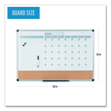 MasterVision 3-in-1 Calendar Planner Dry Erase Board, 36 x 24, Silver Frame