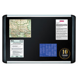 MasterVision Black fabric bulletin board, 24 x 36, Silver/Black