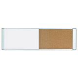 MasterVision Combo Cubicle Workstation Dry Erase/Cork Board, 48x18, Silver Frame