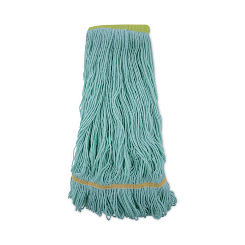 Boardwalk EcoMop Looped-End Mop Head, Recycled Fibers, Extra Large Size, Green