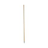 Boardwalk Metal Tip Threaded Hardwood Broom Handle, 1.13" dia x 60", Natural