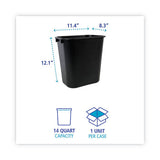 Boardwalk Soft-Sided Wastebasket, 14 qt, Plastic, Black