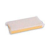 Boardwalk Scrubbing Sponge, Light Duty, 3.6 x 6.1, 0.7" Thick, Yellow/White, Individually Wrapped, 20/Carton