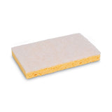 Boardwalk Scrubbing Sponge, Light Duty, 3.6 x 6.1, 0.7" Thick, Yellow/White, Individually Wrapped, 20/Carton