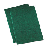 Boardwalk Medium Duty Scour Pad,  6 x 9, Green, 20/Carton