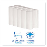 Boardwalk Low-Density Waste Can Liners, 10 gal, 0.4 mil, 24" x 23", White, 500/Carton