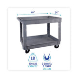 Boardwalk Utility Cart, Two-Shelf, Plastic Resin, 24w x 40d, Gray