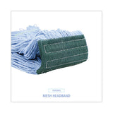 Boardwalk Mop Head, Premium Standard Head, Cotton/Rayon Fiber, Medium, Blue, 12/Carton