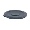 Boardwalk Lids for 44 gal Waste Receptacles, Flat-Top, Round, Plastic Gray