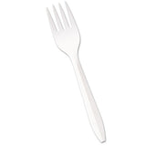 Boardwalk Mediumweight Polypropylene Cutlery, Fork, White, 1000/Carton