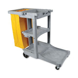 Boardwalk Janitor's Cart, Three-Shelf, 22w x 44d x 38h, Gray