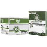BOISE X-9 Multi-Use Copy Paper, 8.5" x 11" Letter, 3-Hole Punch, 92 Bright White, 20 lb., 10 Ream Carton (5,000 Sheets) - OX9001-P