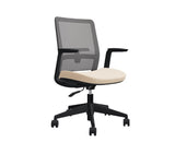 Global Factor – Smart and Chic Charcoal Mesh Synchro-Tilter Mid-Back Chair in Plush Fabric, Perfect for your State-of-the-Art Office, Home and Business.