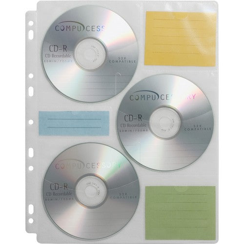 Compucessory CD/DVD Ring Binder Storage Pages - 22297