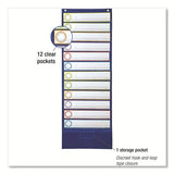 Carson-Dellosa Education Deluxe Scheduling Pocket Chart, 13 Pockets, 13 x 36, Blue
