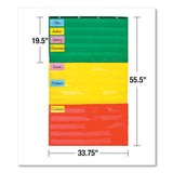 Carson-Dellosa Education Adjustable Tri-Section Pocket Chart, 15 Pockets, Guide, 33.75 x 55.5, Red/Green/Yellow