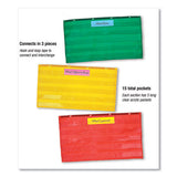 Carson-Dellosa Education Adjustable Tri-Section Pocket Chart, 15 Pockets, Guide, 33.75 x 55.5, Red/Green/Yellow