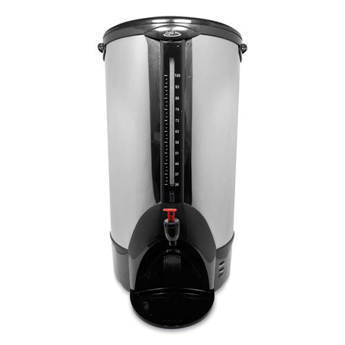 Coffee Pro Home/Business 100-Cup Double-Wall Percolating Urn, Stainless Steel