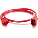 C2G 10ft 18AWG Power Cord (IEC320C14 to IEC320C13) -Red - 17517