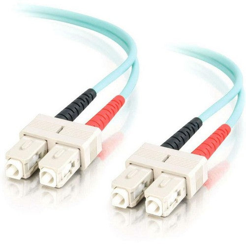 C2G-1m SC-SC 10Gb 50/125 OM3 Duplex Multimode PVC Fiber Optic Cable - Aqua - 33057