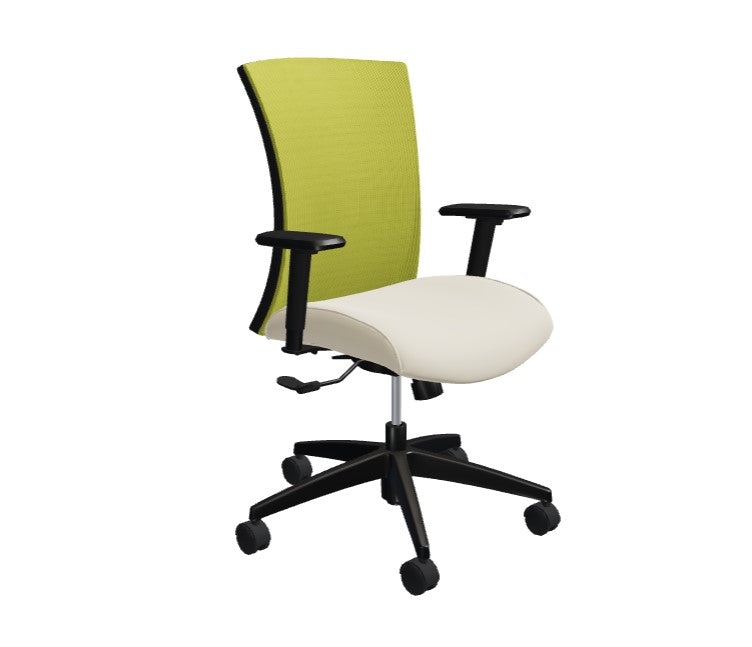 Global Vion – Sleek Citrus Dimension Mesh Medium Back Tilter Task Chair in Vinyl for the Modern Office, Home and Business