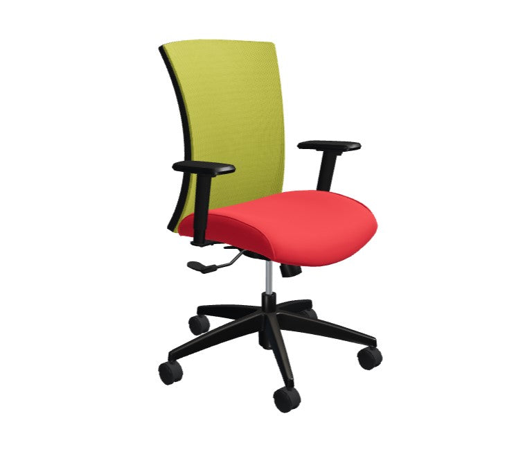 Global Vion – Lush Citrus Dimension Mesh Medium Back Tilter Task Chair in Vibrant Fabric for the Modern Office, Home and Business