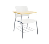 Global Stream – Fun and Functional Armless Classroom Chair in Flawless Chrome with Polypropylene Seat & Back with Backpack Rack and Tablet