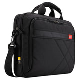 Case Logic Diamond Briefcase, Fits Devices Up to 15.6", Polyester, 16.1 x 3.1 x 11.4, Black